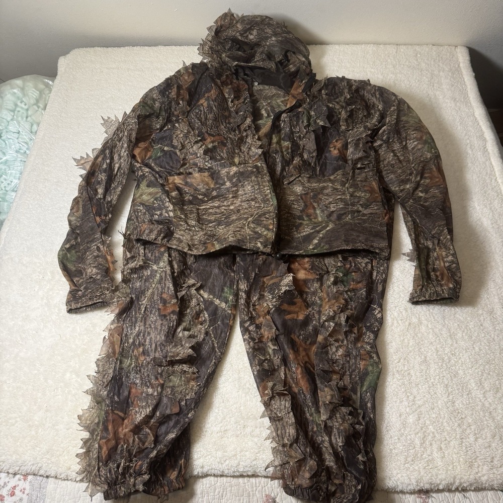 Underbrush 3D Leafy Camo Hunting Suit 2XL/3XL Jacket Pants Face Cover